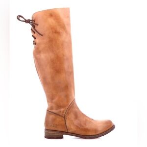 Bed|Stü Manchester Tall Riding Boots Size 9 Brown Leather Lace Back Distressed